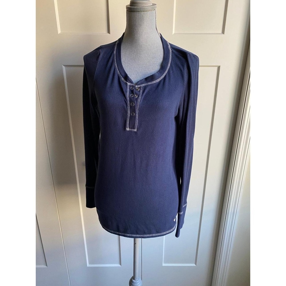 Lucky Brand Henley Medium Navy Longsleeve Western Rodeo s63